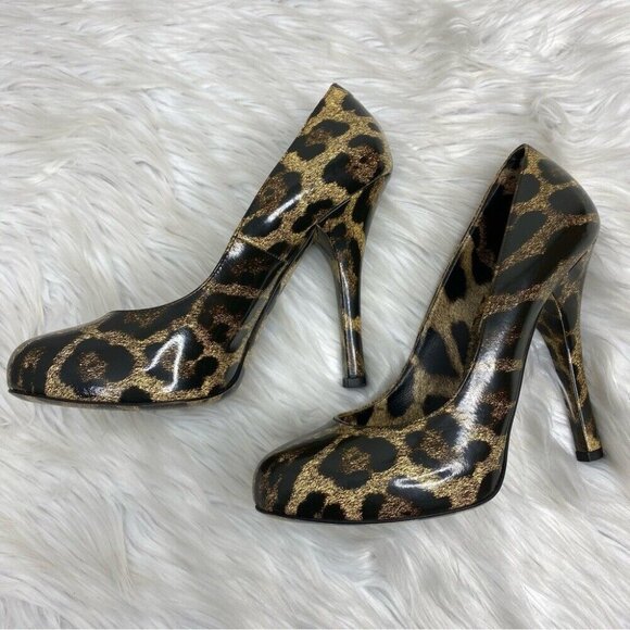 Dolce & Gabbana Women’s Patent Leather Animal Leopard Print Pumps EU 38 - Picture 8 of 16